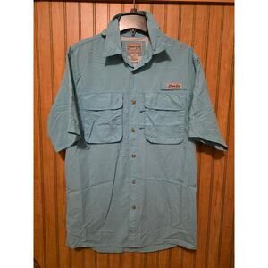 Bimini Bay Outfitters Fishing Shirt Women‎ Sz S Blue Vented Short Sleeve Pocket